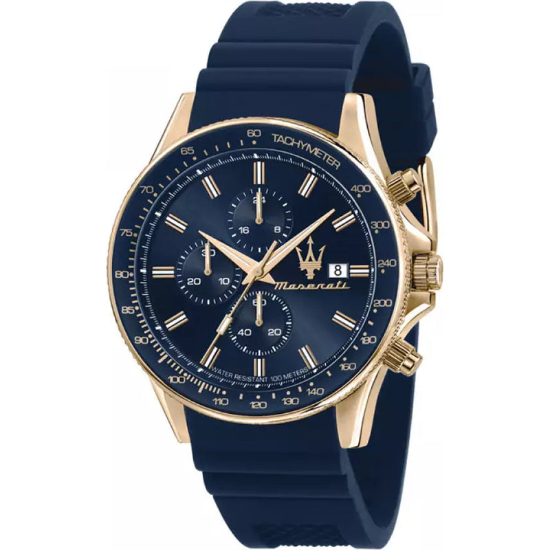Chronograph Watch - Maserati Sfida Blue Men's Watch R8871640004