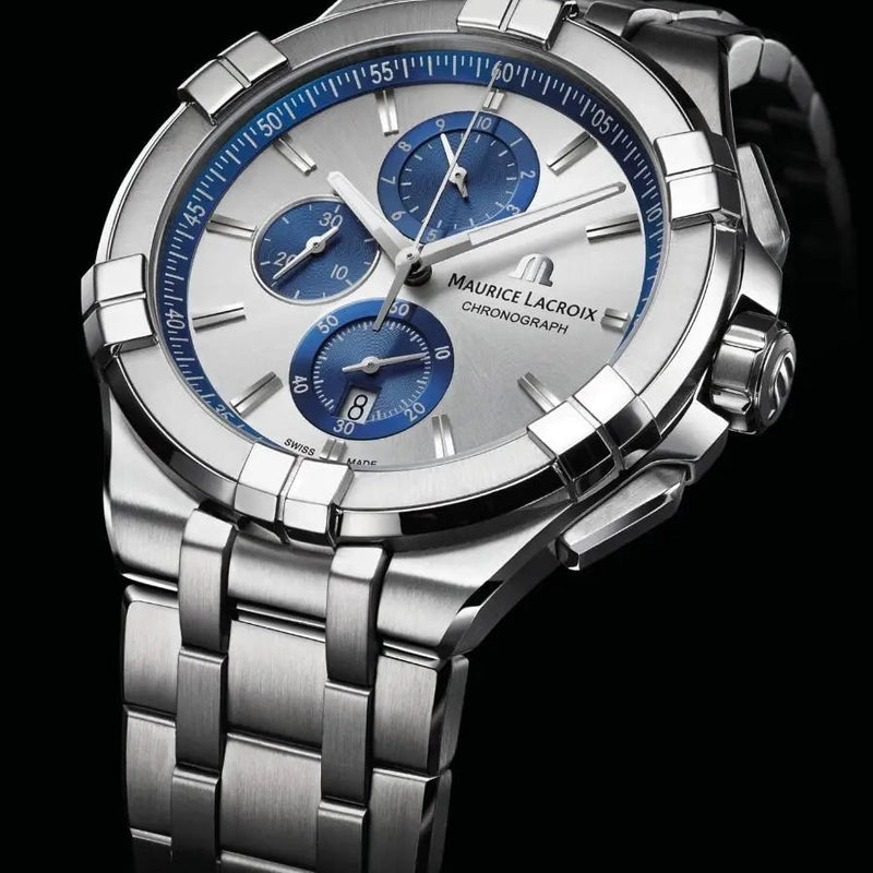 Chronograph Watch - Maurice Lacroix Men's Silver Aikon Chrono Watch AI1018-SS002-131-1
