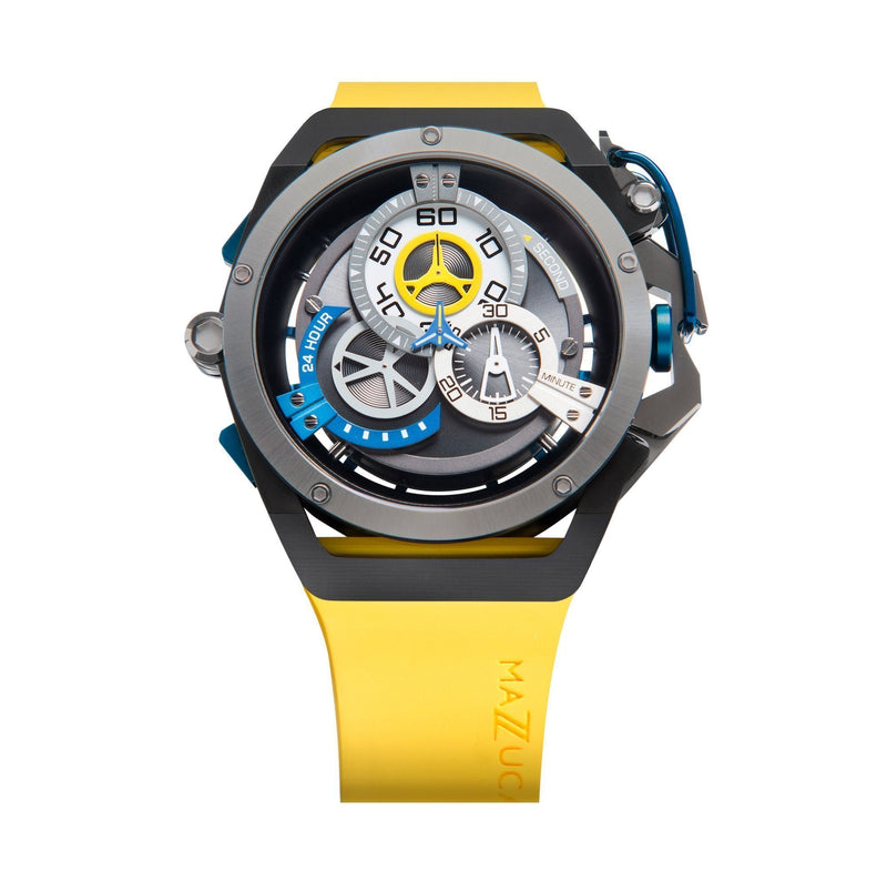 Chronograph Watch - Mazzucato Yellow Rim Sport Chronograph Watch RIM 06-YL654