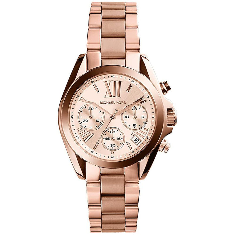 Chronograph Watch - Michael Kors MK5799 Ladies Bradshaw Mini Rose Gold Watch
