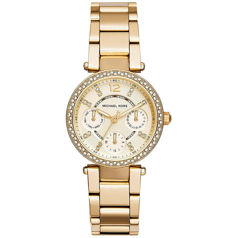 Chronograph Watch - Michael Kors MK6056 Ladies Mini Parker Gold Chronograph Watch