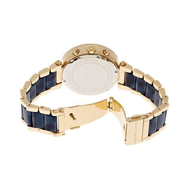 Chronograph Watch - Michael Kors MK6238 Ladies Parker Two-Tone Blue Watch