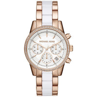 Chronograph Watch - Michael Kors MK6324 Ladies RITZ Two-Tone Rose Gold Watch