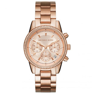 Chronograph Watch - Michael Kors MK6357 Ladies RITZ Rose Gold Watch