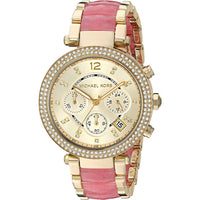 Chronograph Watch - Michael Kors MK6363 Ladies Chronograph Parker Yellow Gold Watch