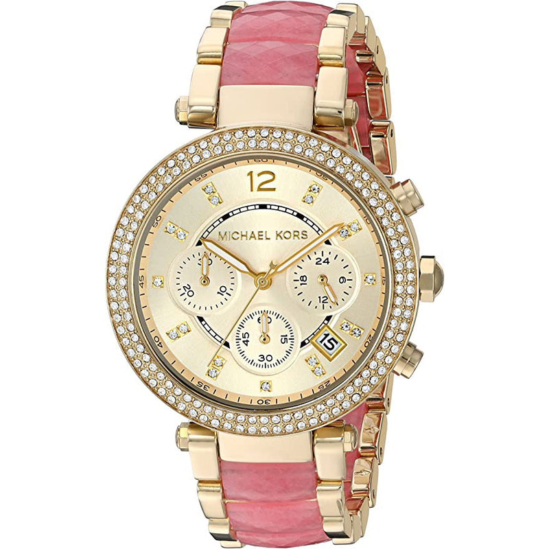 Chronograph Watch - Michael Kors MK6363 Ladies Chronograph Parker Yellow Gold Watch