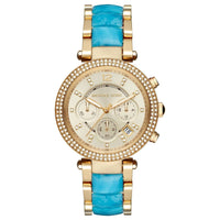 Chronograph Watch - Michael Kors MK6364 Ladies Chronograph Parker Blue Watch