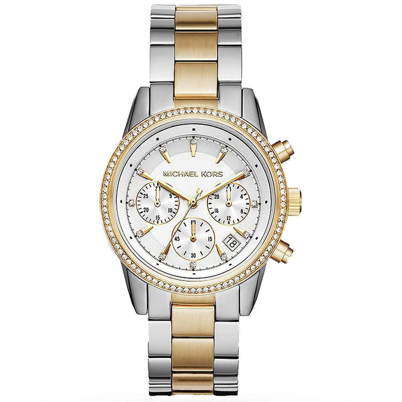 Chronograph Watch - Michael Kors MK6474 Ladies Ritz Gold Chronograph Watch