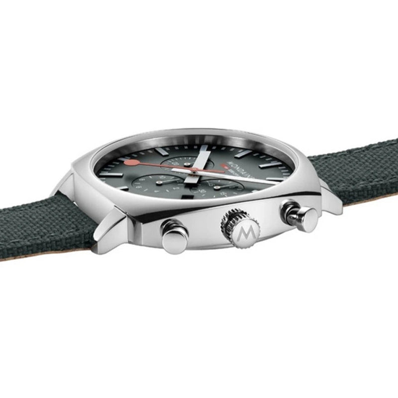 Chronograph Watch - Mondaine Grand Cushion Chrono Square Men's Green Watch MSL.41460.LF.SET
