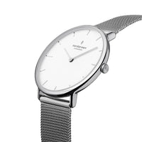 Chronograph Watch - Nordgreen Native Silver Mesh 40mm Silver Case Watch