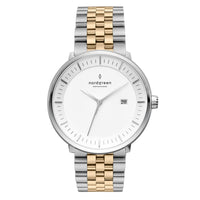 Chronograph Watch - Nordgreen Philosopher Two-Tone Stainless Steel 36mm Silver Case Watch