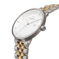 Chronograph Watch - Nordgreen Philosopher Two-Tone Stainless Steel 36mm Silver Case Watch