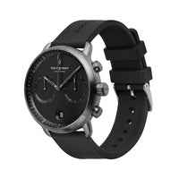 Chronograph Watch - Nordgreen Pioneer Black Rubber 42mm Gun Metal Case Watch