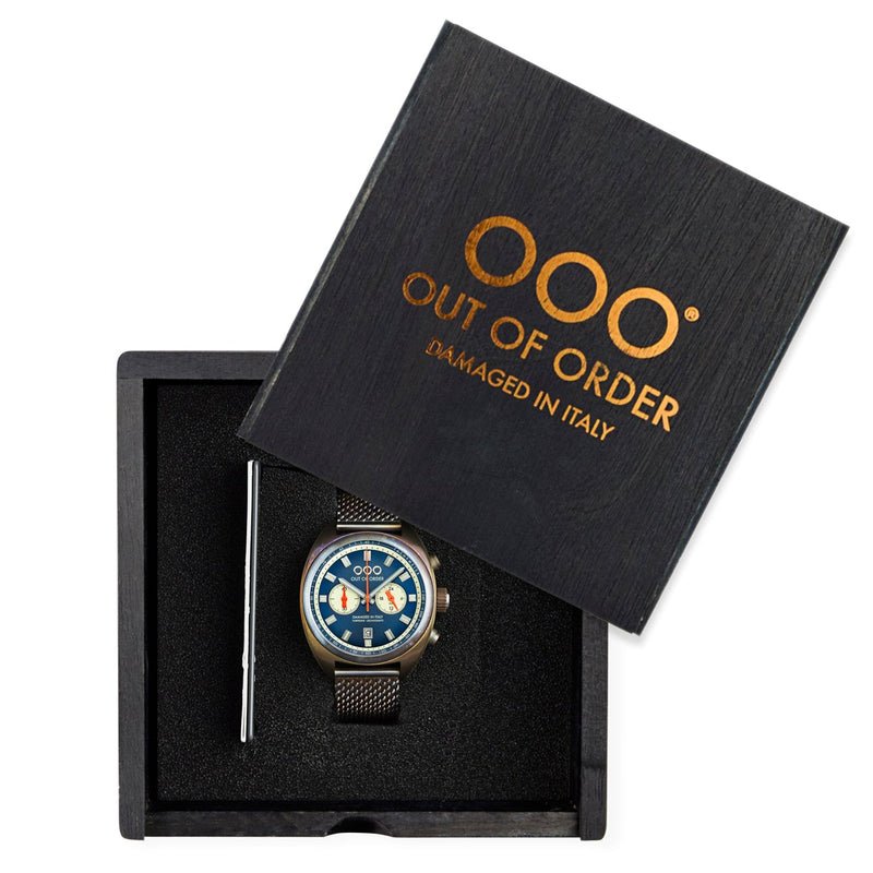 Chronograph Watch - Out Of Order Men's Blue Torpedine Chrono Watch OOO.001-12.BL.CR