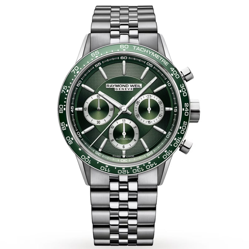 Chronograph Watch - Raymond Weil Freelancer Men's Green Watch 7741-ST7-52021