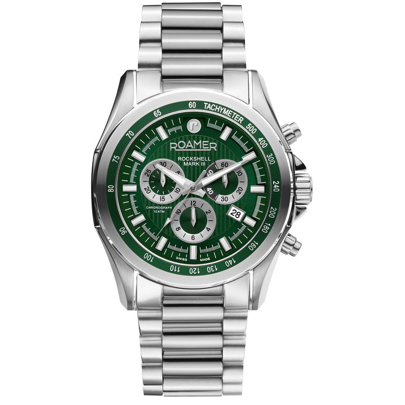 Chronograph Watch - Roamer 220837 41 75 50 Rockshell Mark III Men's Green Watch