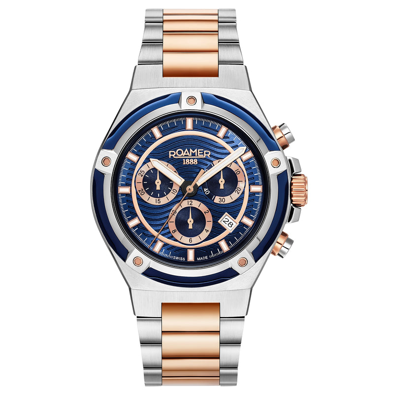 Chronograph Watch - Roamer 221837 49 45 20 Tempo Master Men's Two-Tone Watch