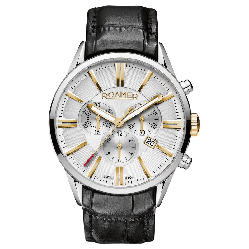 Chronograph Watch - Roamer 508837 47 15 05 Superior Chrono Men's White Watch
