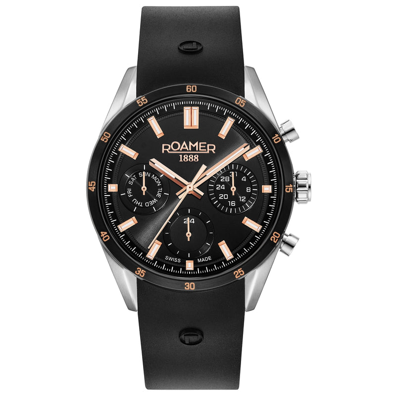 Chronograph Watch - Roamer 508982 41 55 05 Superior Men's Black Watch