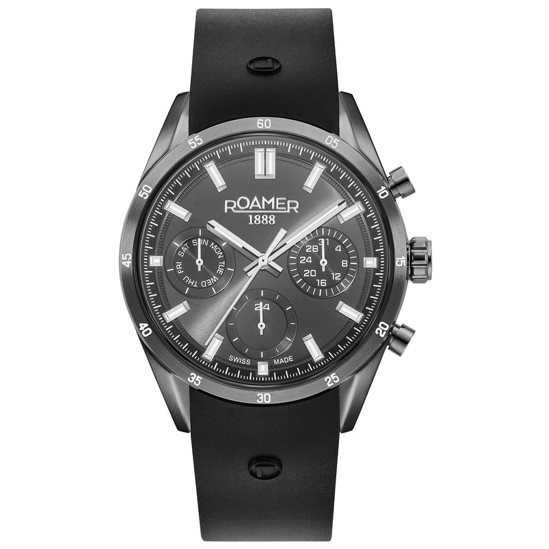 Chronograph Watch - Roamer 508982 45 55 05 Superior Men's Black Watch