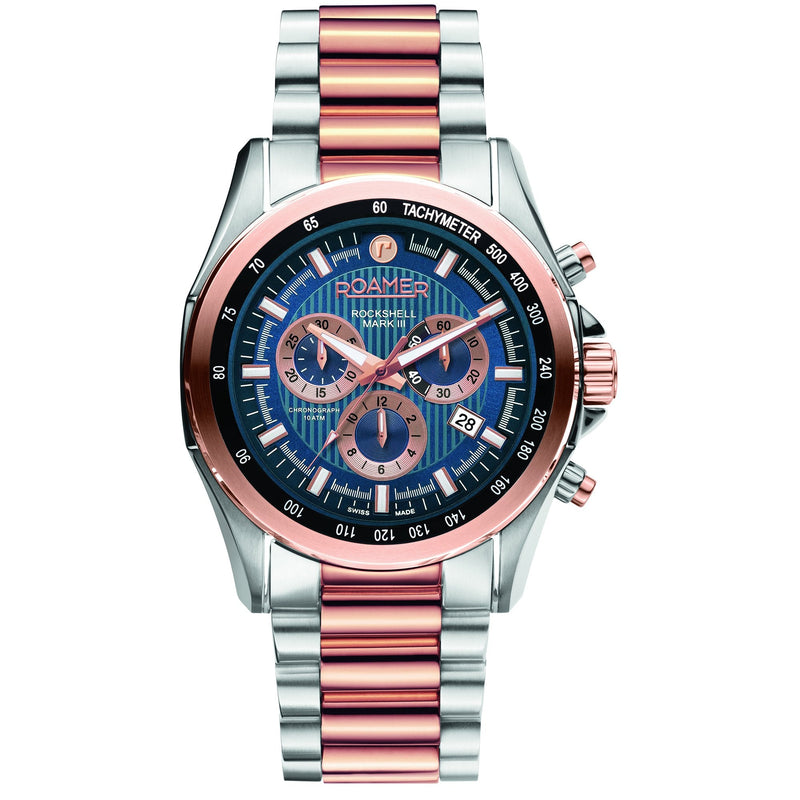 Chronograph Watch - Roamer Men's Two Tone Rockshell Mark III Chrono Watch 220837 49 45 20