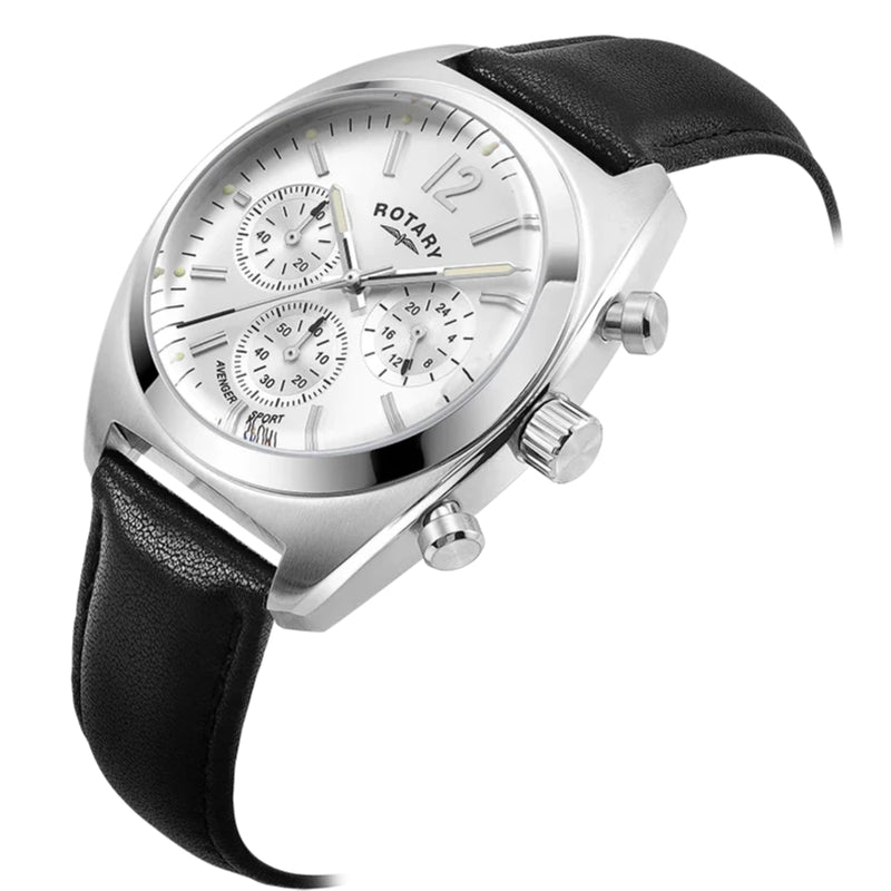 Rotary men's black chronograph strap watch store