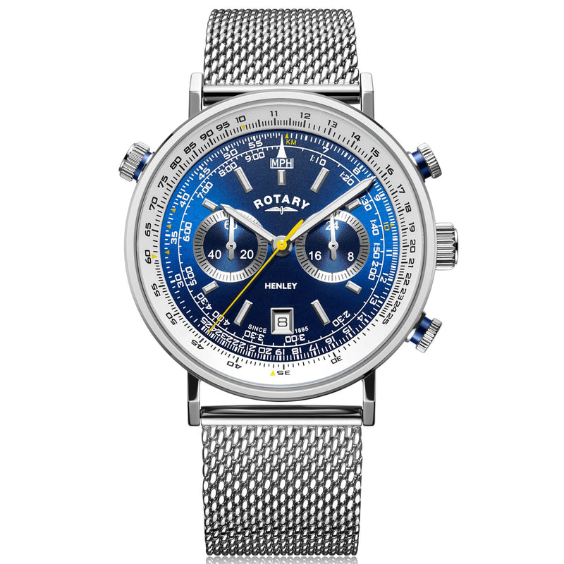 Chronograph Watch - Rotary Henley Chrono Men's Blue Watch GB05235/05