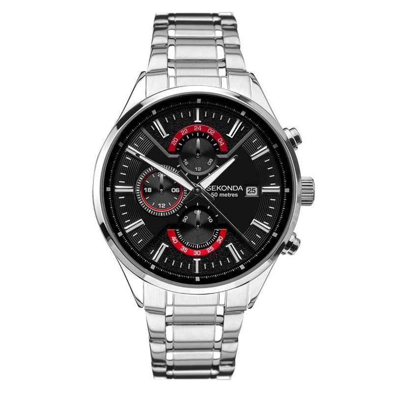Chronograph Watch - Sekonda 1697 Men's Black Chronograph Watch