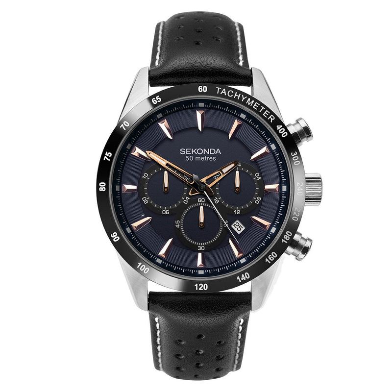 Chronograph Watch - Sekonda 1700 Men's Black Chronograph Watch