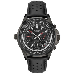 Chronograph Watch - Sekonda 1864 Men's Black Chronograph Watch