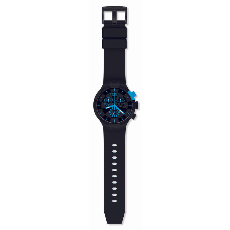 Chronograph Watch - Swatch Checkpoint Blue Men's Black Watch SB02B401