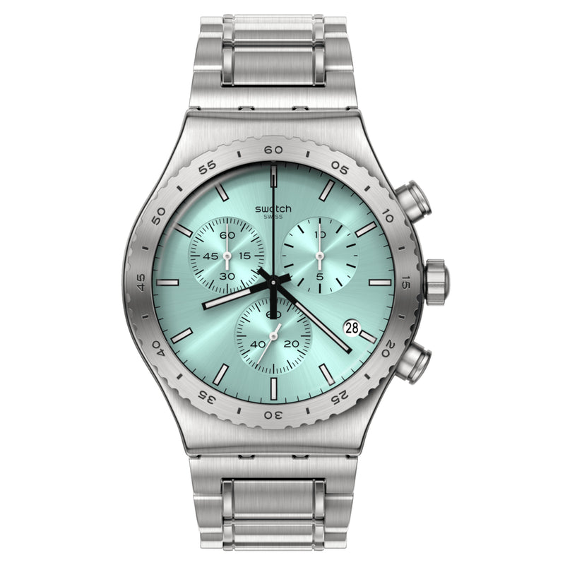 Chronograph Watch - Swatch Energize You Irony New Season Unisex Silver Watch YVS498G