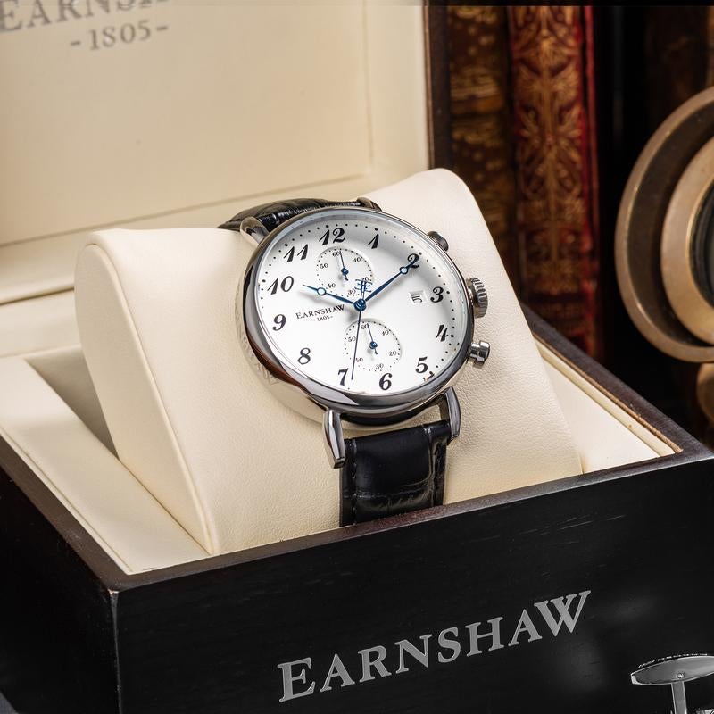 Chronograph Watch - Thomas Earnshaw Men's White Grand Legacy Watch ES-8089-04