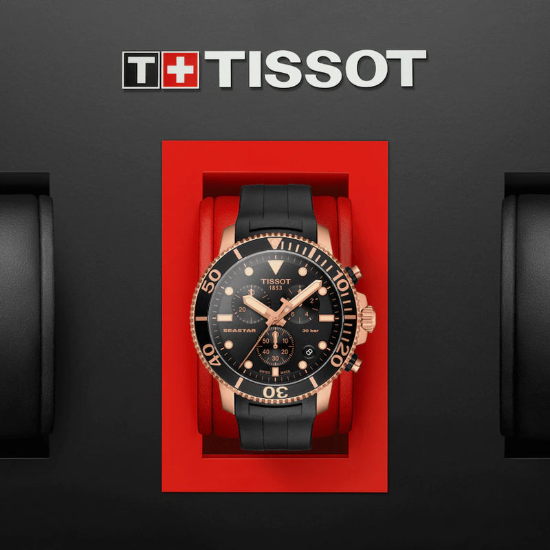 Chronograph Watch - Tissot Seastar 1000 Chronograph Men's Black Watch T120.417.37.051.00