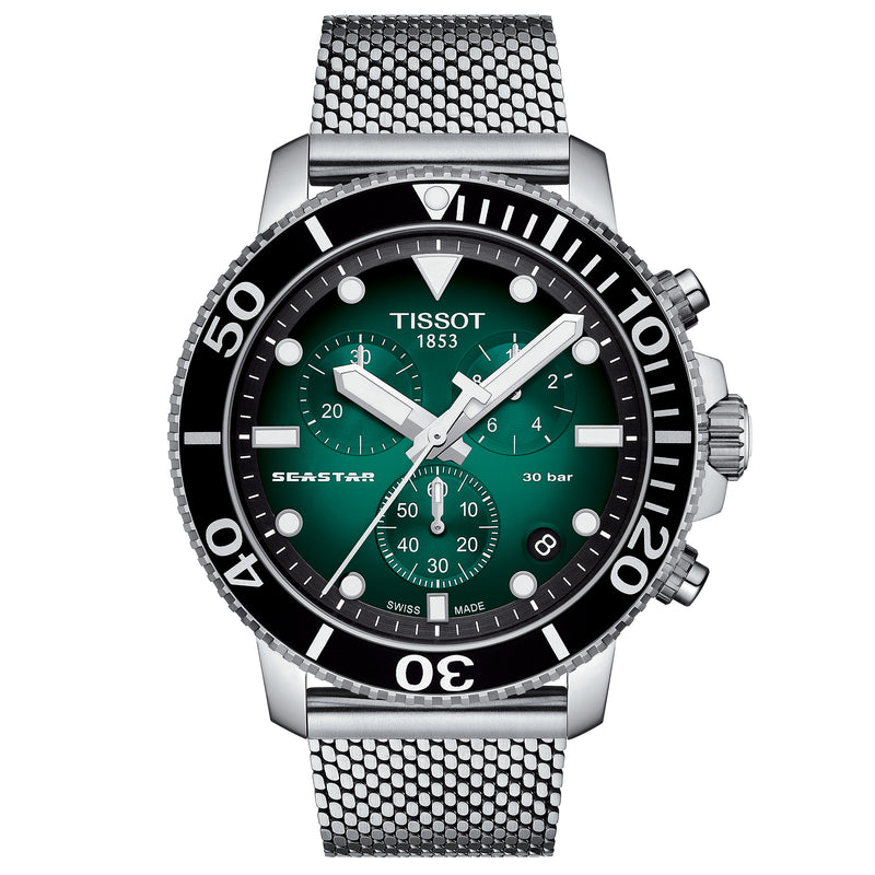 Chronograph Watch - Tissot Seastar 1000 Chronograph Men's Graded Green Watch T120.417.11.091.00