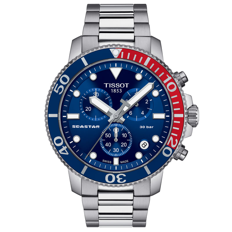 Chronograph Watch - Tissot Seastar 1000 Quartz Chronograph Men's Graded Blue Watch T120.417.11.041.03