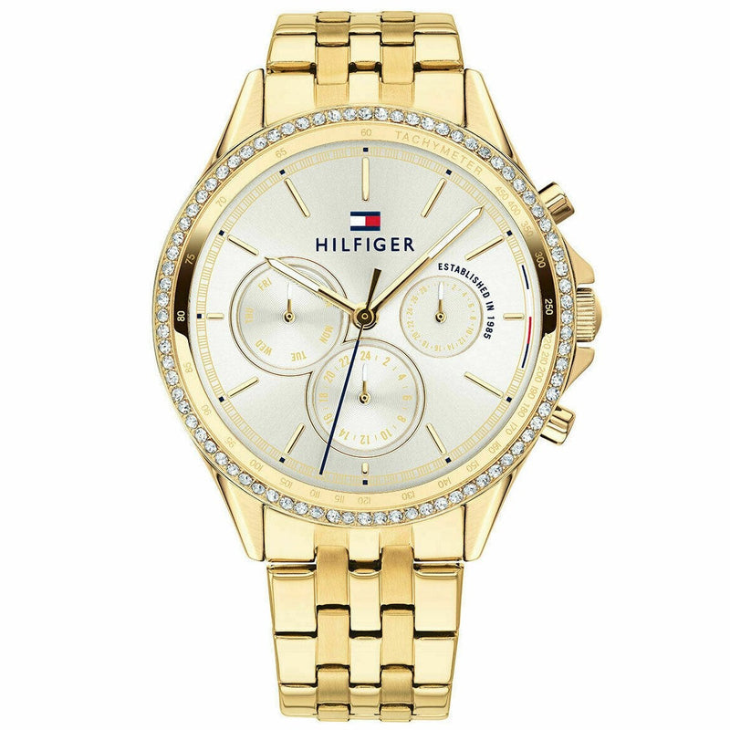 Chronograph Watch - Tommy Hilfiger 1781977 Ladies Gold Diamond Chronograph Watch