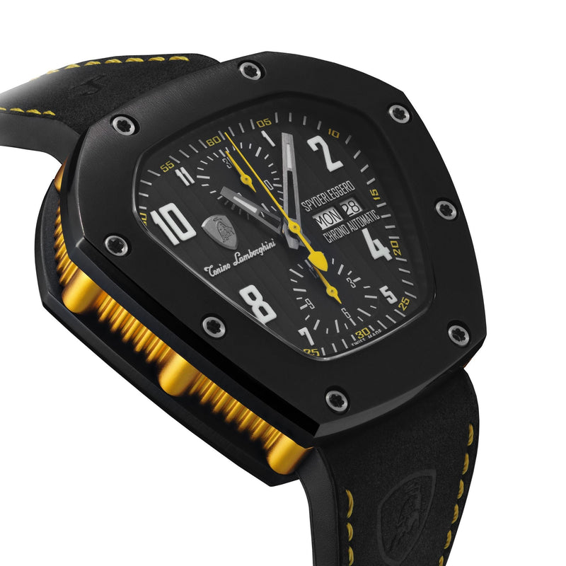 Chronograph Watch - Tonino Lamborghini TLF-T07-3 Men's Black Spyderleggro Chrono Watch