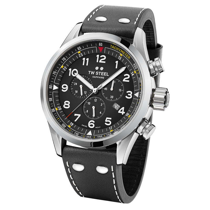 Chronograph Watch - TW Steel Men's Black Swiss Volante Watch SVS202