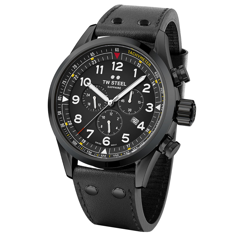 Chronograph Watch - TW Steel Men's Black Swiss Volante Watch SVS205