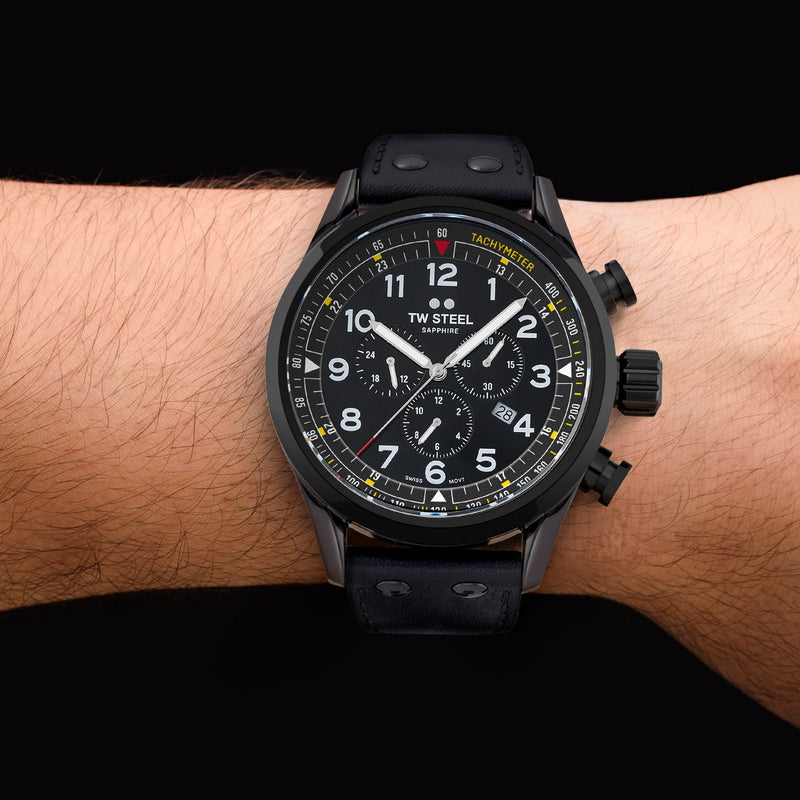 Chronograph Watch - TW Steel Men's Black Swiss Volante Watch SVS205
