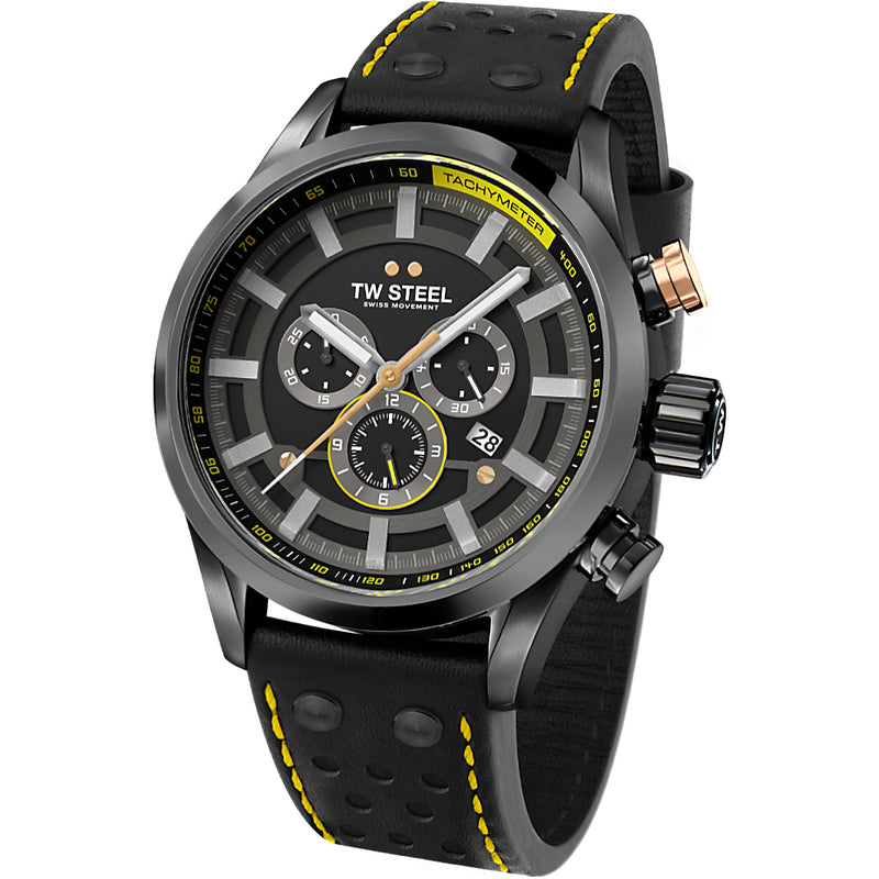 Chronograph Watch - TW Steel Men's Black Swiss Volante Watch SVS207