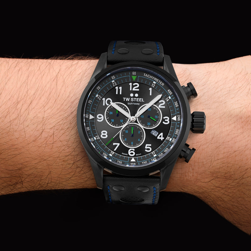 Chronograph Watch - TW Steel Men's Black Swiss Volante Watch SVS306