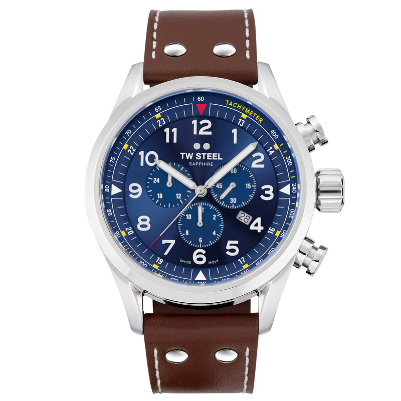 Chronograph Watch - TW Steel Men's Brown Swiss Volante Watch SVS201