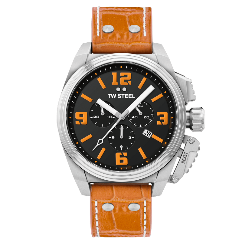Chronograph Watch - TW Steel Men's Orange Canteen Watch TW1012