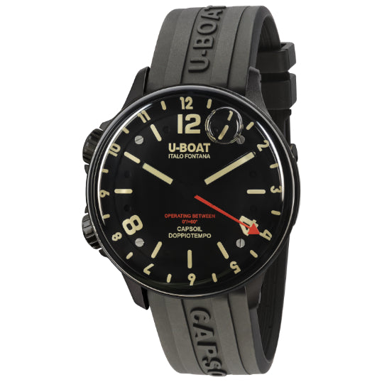 Chronograph Watch - U-Boat 8770 Men's Black Capsoil Doppiotempo GMT Watch