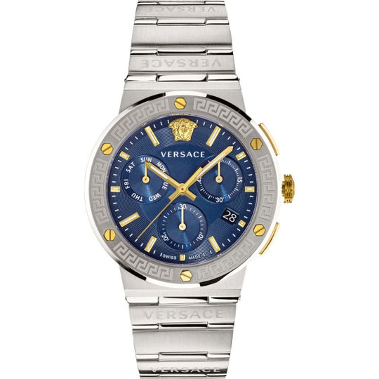 Versace Greca Logo CHR Men's Blue Watch VEZ900221