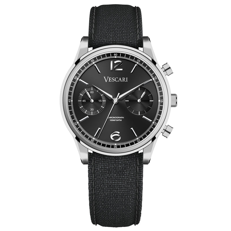 Chronograph Watch - Vescari Chestor Black Chronograph Watch VSC-02SB-3