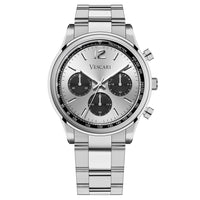Chronograph Watch - Vescari Chestor Men's Silver Panda Watch VSC-03SP-01
