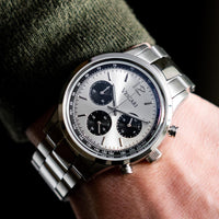 Chronograph Watch - Vescari Chestor Men's Silver Panda Watch VSC-03SP-01